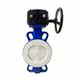 D371F4-16C Manual clamp type fully lining fluorine cast steel butterfly valve for low-pressure chemical industry centerline worm gear manual butterfly valve