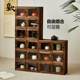 Solid wood tea set storage cabinet open door type purple clay pot Duobaoge Bo ancient rack teapot tea cup rack storage rack display rack