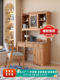Golden Silk Sandalwood Children's Wardrobe Desk Cover Children's Room Fully Solid Wood Three-door Bedroom Bookcase Integrated Home Storage