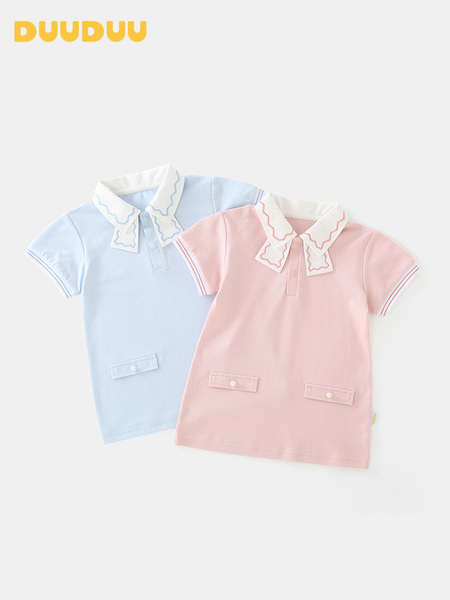 DUUDUU女童夏季短袖连衣裙婴儿薄款POLO裙宝宝纯棉T恤裙子外出服