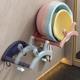 Wall-mounted retractable ear bathroom storage rack foot rabbit toilet drain rack without punching storage bath basin rack