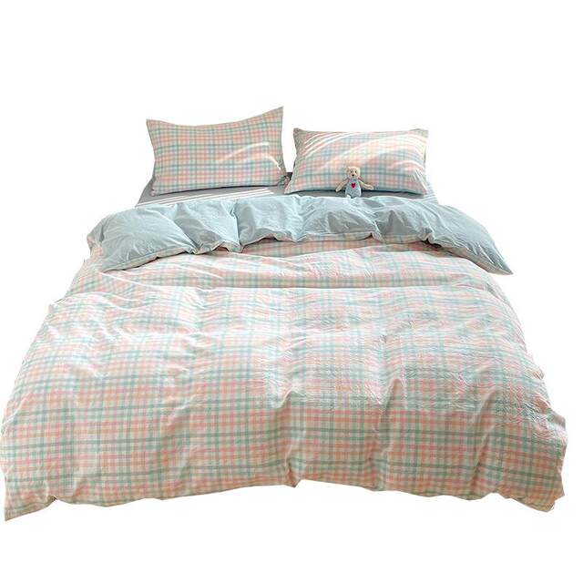 Pure cotton wash quilt cover single piece 150x200 bed single person 1.5 meters cotton student dormitory quilt simple cover