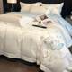 Light luxury high-end 160s long velvet cotton four-piece set full cotton embroidered quilt cover pure cotton bed sheet bedding cover bedding