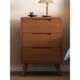 Nordic full solid wood three-pull bedside table oak log storage cabinet modern simple bedroom storage cabinet chest cabinet complete installation