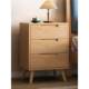 Nordic full solid wood three-pull bedside table oak log storage cabinet modern simple bedroom storage cabinet chest cabinet complete installation