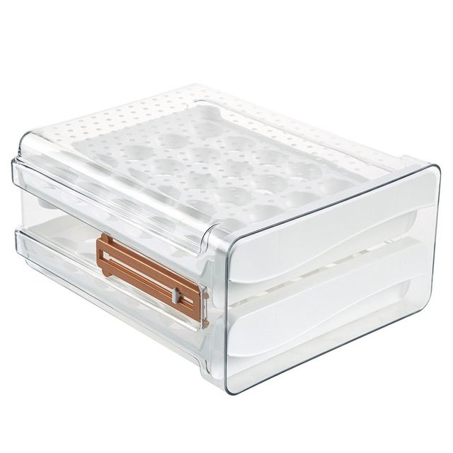 Drawer transparent egg box with time scale kitchen A room household refrigerator fresh-keeping egg box storage box large capacity