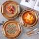 New direct sale Vietnamese rattan tray rattan storage basket double ear bread fruit dessert picnic tray desktop