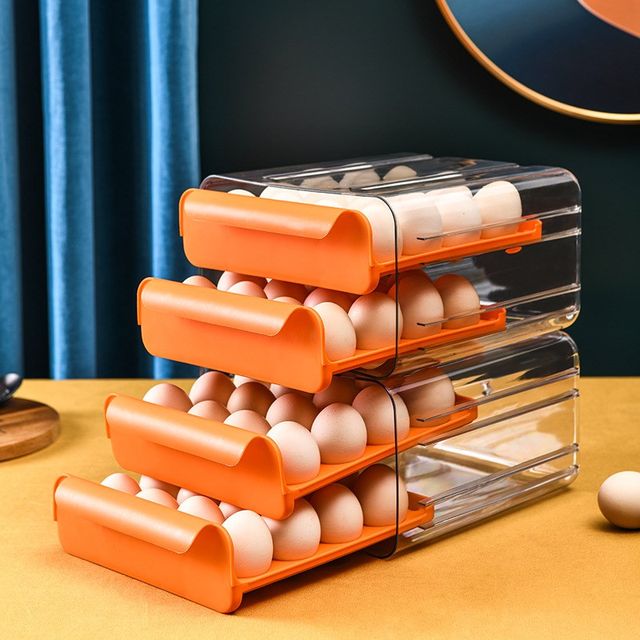 Transparent egg box drawer storage v box Kitchen egg box holder for refrigerator