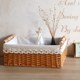 Imitation rattan woven willow bamboo storage basket mask storage box rectangular snack frame desktop Japanese large storage basket
