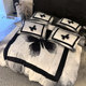 High-end light luxury b high-end ice silk four-piece set summer silky naked sleeping quilt cover bed sheet 2024 new bed