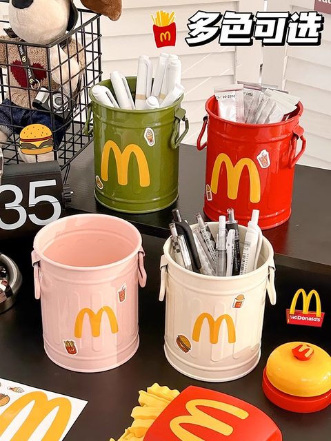 McDonald cute creative pen holder retro high-value personalized ornaments student desktop office stationery storage box