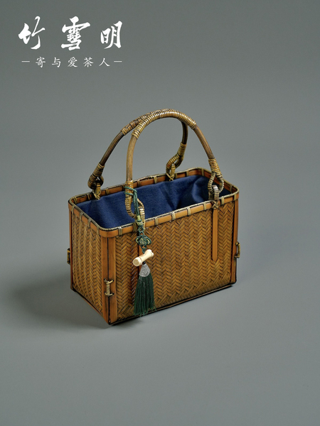 竹雪明|手工竹编旗袍汉服百搭竹编包复古国风女包茶道文艺收纳包