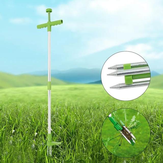 园林拔草器除草器 可双节拆分铝管手动除杂草挖野菜园艺工具