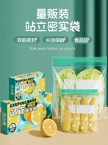 炊大皇密封袋食品级家用冰箱冷冻专用自封一次性量贩收纳保鲜袋