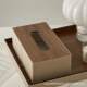 Walnut light luxury tissue box living room high-end storage box home bathroom creative paper draw