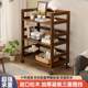 Fully solid wood tea set storage rack small cart tea cup storage rack movable tea table household tea cabinet tea table