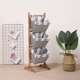 Storage basket Solid wood rattan hanging basket storage rack Floor-mounted bedroom storage rack Multi-layer storage rack Simple modern living room