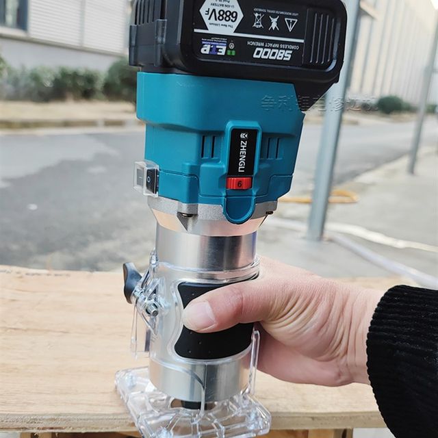 Electric edge trimming machine woodworking charging flip-fitting battery wood milling lithium gong machine engraving machine aluminum plastic board cutting groove tool