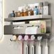 Toilet toothbrush holder brush cup storage rack without punching integrated wall-mounted multi-functional tissue hair dryer storage