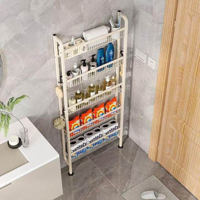 Floor-standing storage rack behind door multi-purpose storage narrow cabinet thickened joints seasoning storage side storage rack