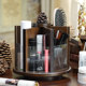 Cosmetics rack storage box American desktop dressing table retro skin care Chinese wooden storage rack rotating