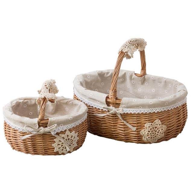Picking storage baskets, willow woven rattan portable picnic baskets, fruit baskets, storage baskets, gift shopping baskets, bamboo baskets
