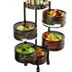Kitchen rotating multi-function storage rack household floor-standing multi-layer snack cart fruit and vegetable basket storage rack