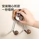 Light retro suction cup hair dryer storage rack double wood ball hair dryer rack texture wood grain no hole storage household
