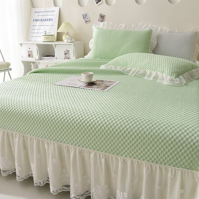 Summer iced beans cool mat three-piece m-set bed skirt style princess cool bed sheet machine washable air conditioning mat soft mat