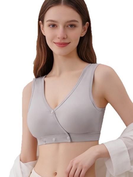 全棉哺乳内衣交叉式产后喂奶专用孕妇文胸背心式睡觉夜间胸罩 — 5