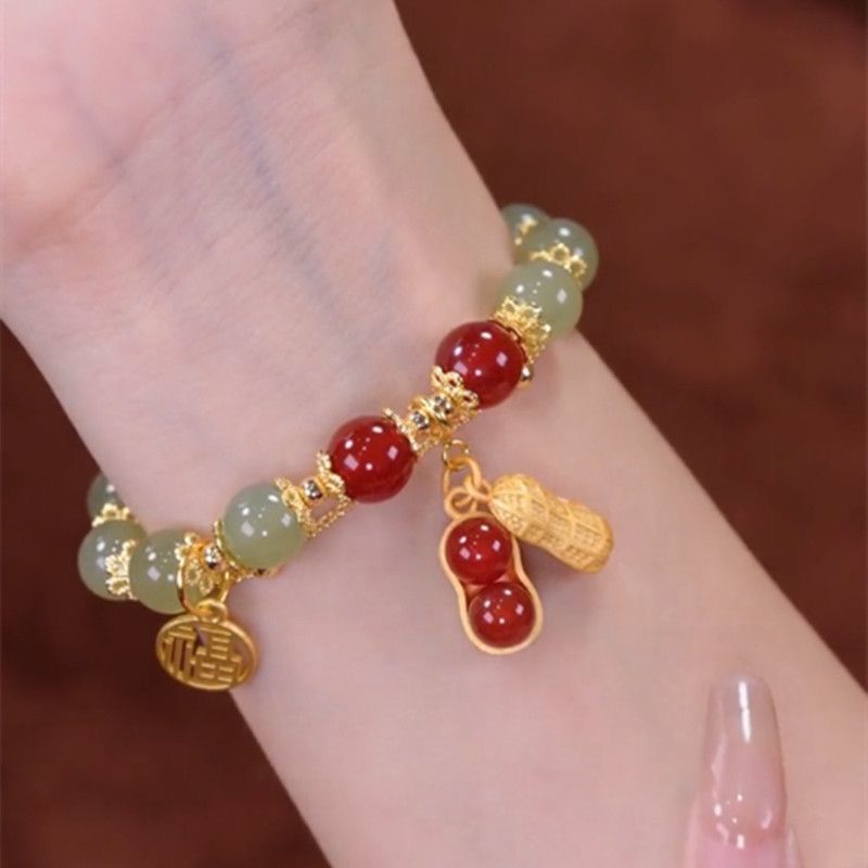 INTERNET CELEBRITIES HIT GOOD THINGS PEANUT FU BRAND TEMPERAMENT BRACELETS WOMENS TRENDY NEW DOUBLE-LAYERED WEARING LIGHT LUXURY HIGH-END PERSONALITY BRACELETS