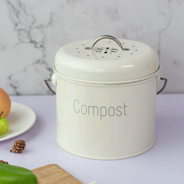 Waterproof kitchen waste bucket with handle, wet garbage sorting trash can, countertop with activated carbon filter odor