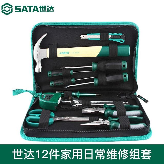 Shida Home Hardware Toolbox Set Home Repair 12-piece Electrician Multi-function Set DY06018