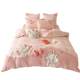 Winter girl pink madricat plus thick milk velvet four JEP set cute cartoon bow quilt cover bed sheet