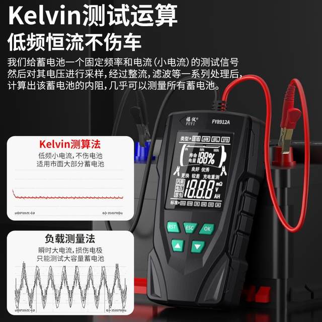 Fuyi Automobile Battery Detector Electric Vehicle Battery 12v24v Battery Life Capacity Internal Resistance Tester
