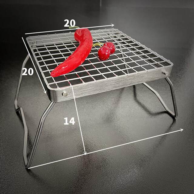 Yinuo Outdoor Stainless Steel Foldable Storage Mini BBQ Mesh Hoist Outdoor Camping Load Bearing Barbecue Mesh Grill