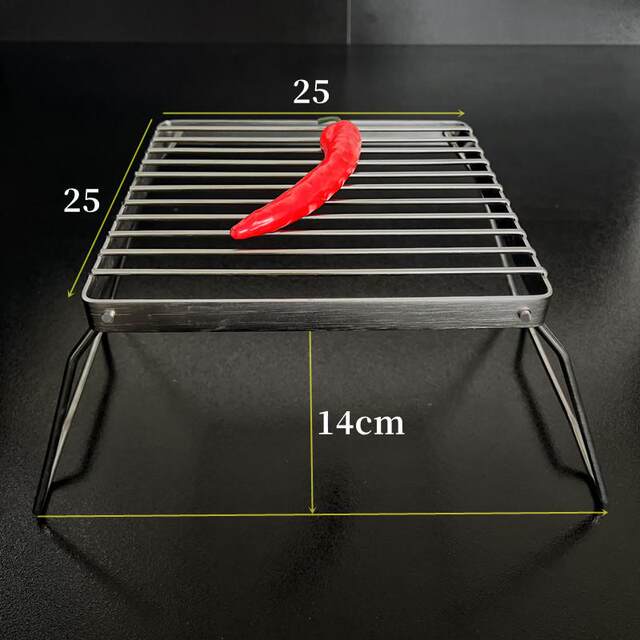 Yinuo Outdoor Stainless Steel Foldable Storage Mini BBQ Mesh Hoist Outdoor Camping Load Bearing Barbecue Mesh Grill