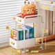 Schoolbag storage shelf movable household snacks trolley desk with wheels under the Q book artifact drawer storage