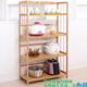 Nanzhu kitchen storage rack pot lid storage living room storage cabinet multi-layer solid wood simple small bookshelves floor