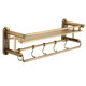 All copper antique European double-layer bathroom storage rack Bathroom A room towel rack Cosmetic storage rack Wall-mounted without punching