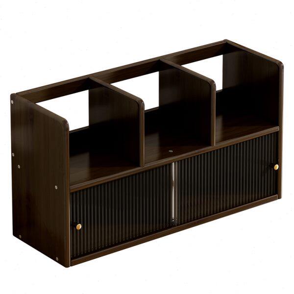 Small desktop bookshelves shelf household simple children's desk storage cabinet non-solid wood new dustproof storage cabinet