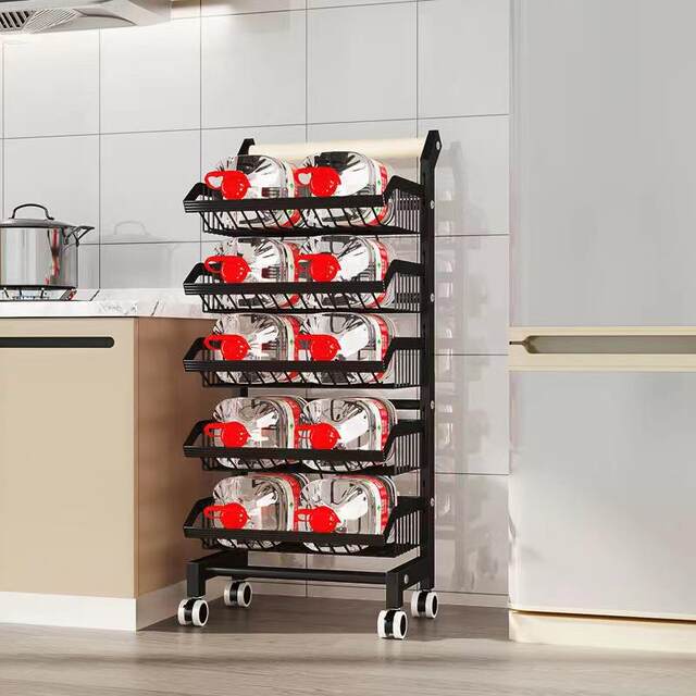 Ins storage rack snacks cart kitchen floor-standing multi-layer fruit and vegetable storage basket vegetable rack vegetable basket vegetable basket