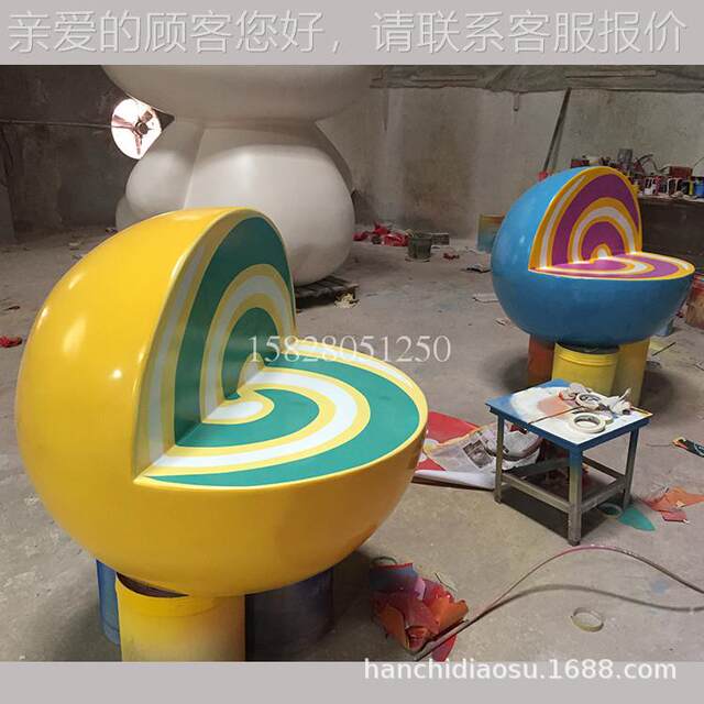 Sichuan Jiake FRP Seats Glass RHL FRP Rest Area with Alphabet Stool