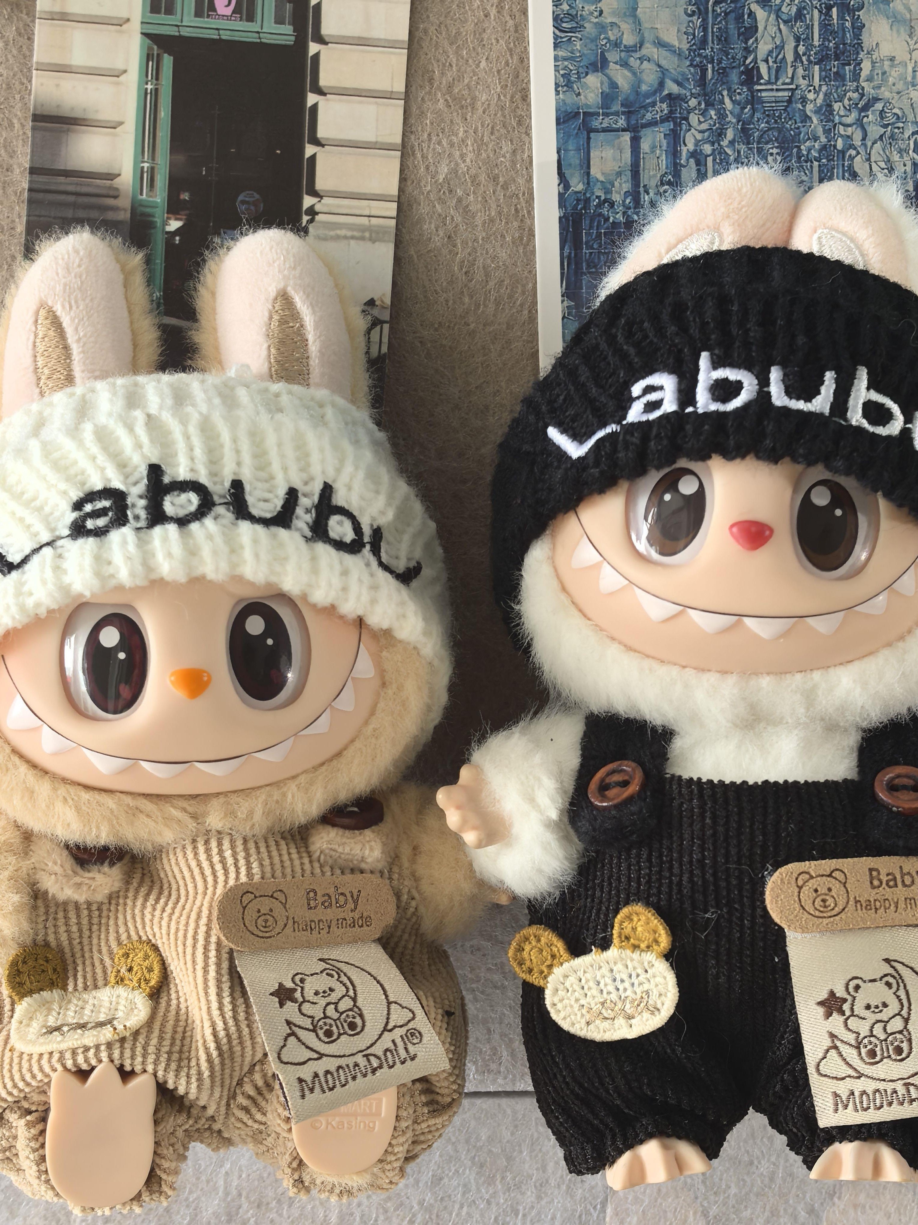Детская одежда Labubu, виниловая коробка для штор, плюшевая кукла, подвеска, 15 см, детская одежда, детские комбинезоны с медведем, милые Изображение 1
