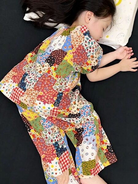 女童睡衣夏季女款2026新款高级感大童棉绸睡衣套装薄款家居服宽松
