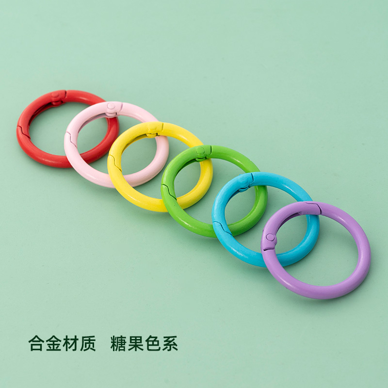 32MM COLOR LACQUERED KEY RING RING CREATIVE OPEN SPRING RING BUCKLE BAG ACCESSORIES HARDWARE ALLOY KEY CHAIN