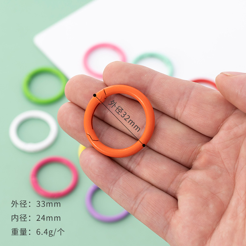 32MM COLOR LACQUERED KEY RING RING CREATIVE OPEN SPRING RING BUCKLE BAG ACCESSORIES HARDWARE ALLOY KEY CHAIN