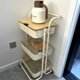 Beauty salon cart multi-layer mobile wheeled storage rack hair salon manicure tool storage iron portable cart