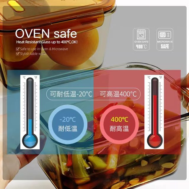 Large capacity glass kimchi box refrigerator special fresh storage box food grade storage tank household pickle storage seal box