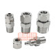 Quick screw connector 304 stainless steel direct-through terminal single-head lock female hose fast pneumatic nylon tube external thread
